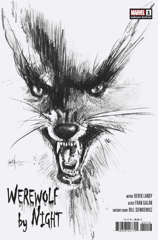 Werewolf By Night 1 Bill Sienkiewicz Black & White Hidden Gem Variant (1:25)