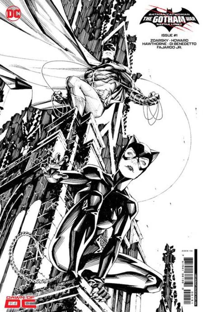 Batman Catwoman The Gotham War Battle Lines #1 (One Shot) Cover G Kael Ngu Black & White Card Stock Variant (1:50)